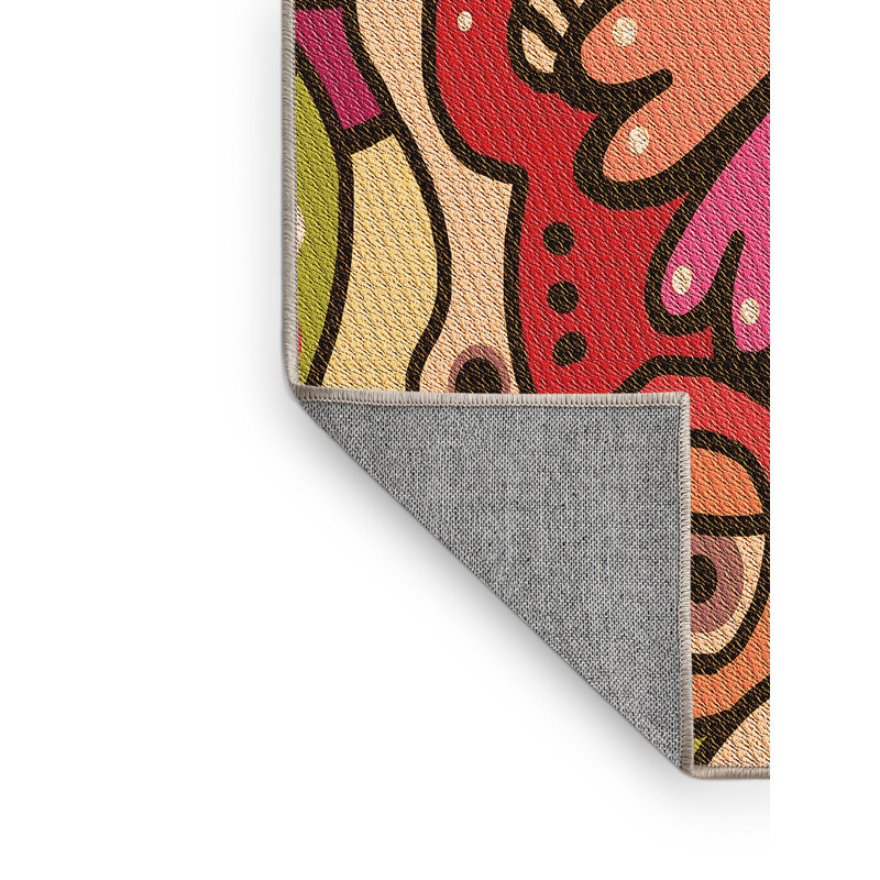 Tapis 100% à motifs lavables à la machine 2989 Pat694-ORG, Rectangle 2 pi x 4 pi
