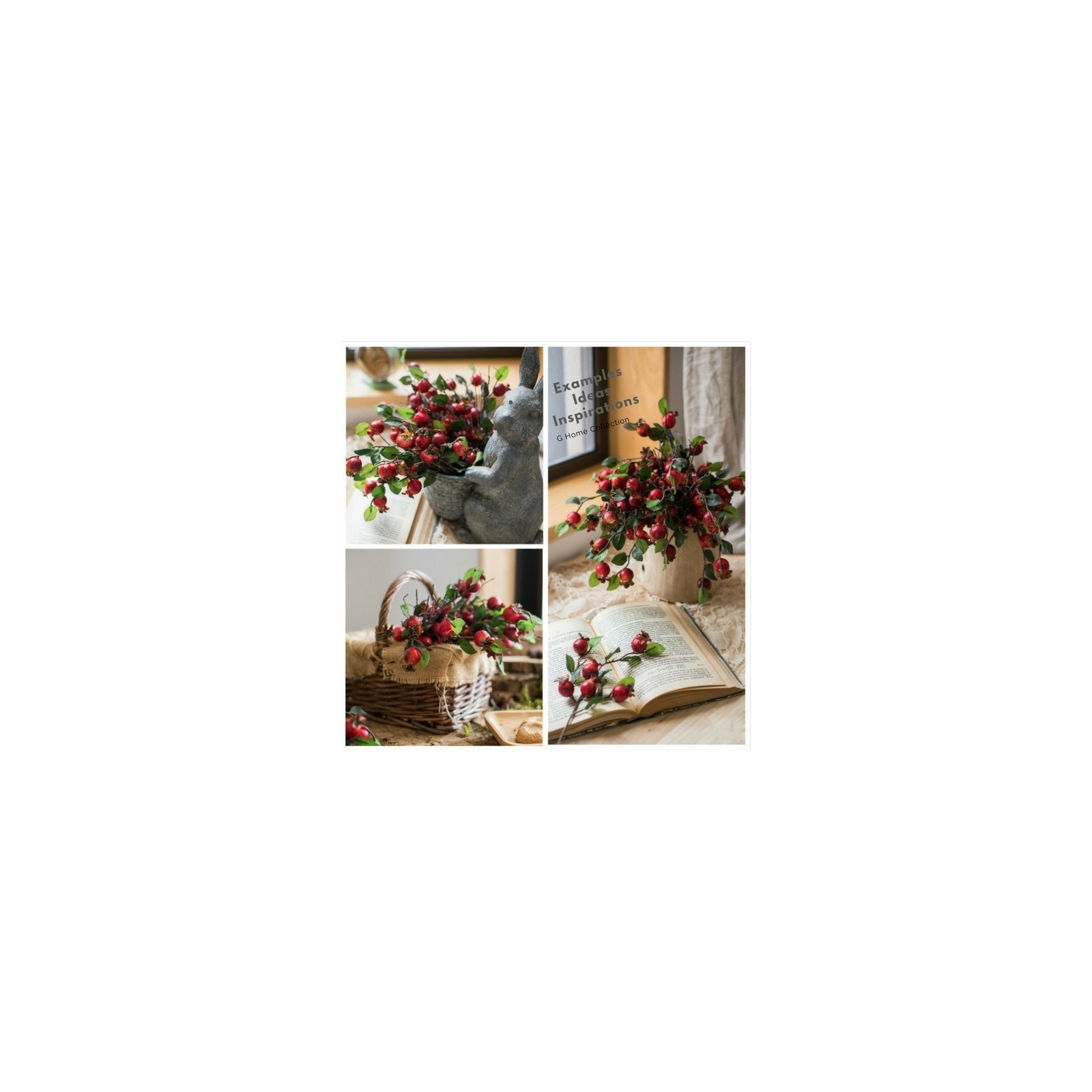 Rustic Artificial Pomegranate Fruit Stem
