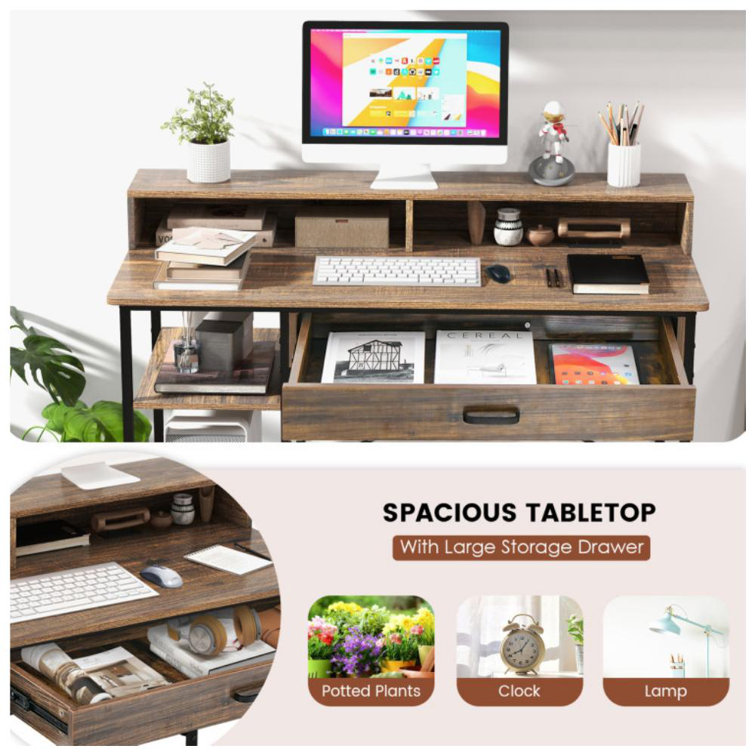 17 Stories Tayibah 78 Extra Long Desk Two Person Desk Large Desk & Reviews  - Wayfair Canada