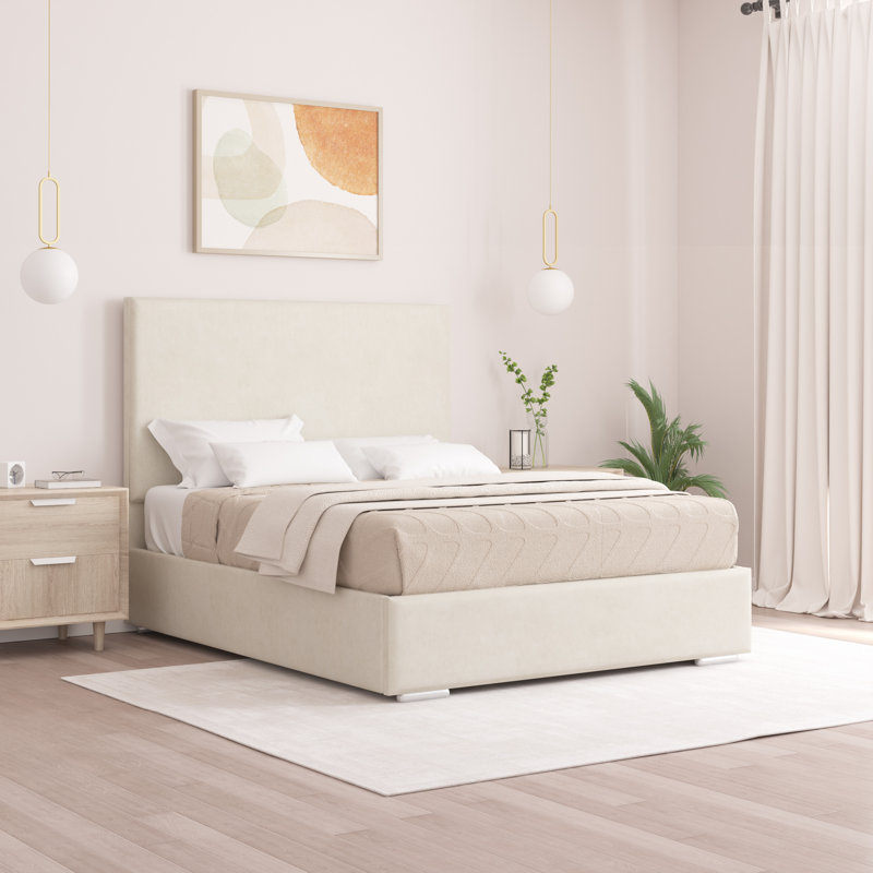 Shetye Upholstered Bed, Single (3'), Cream