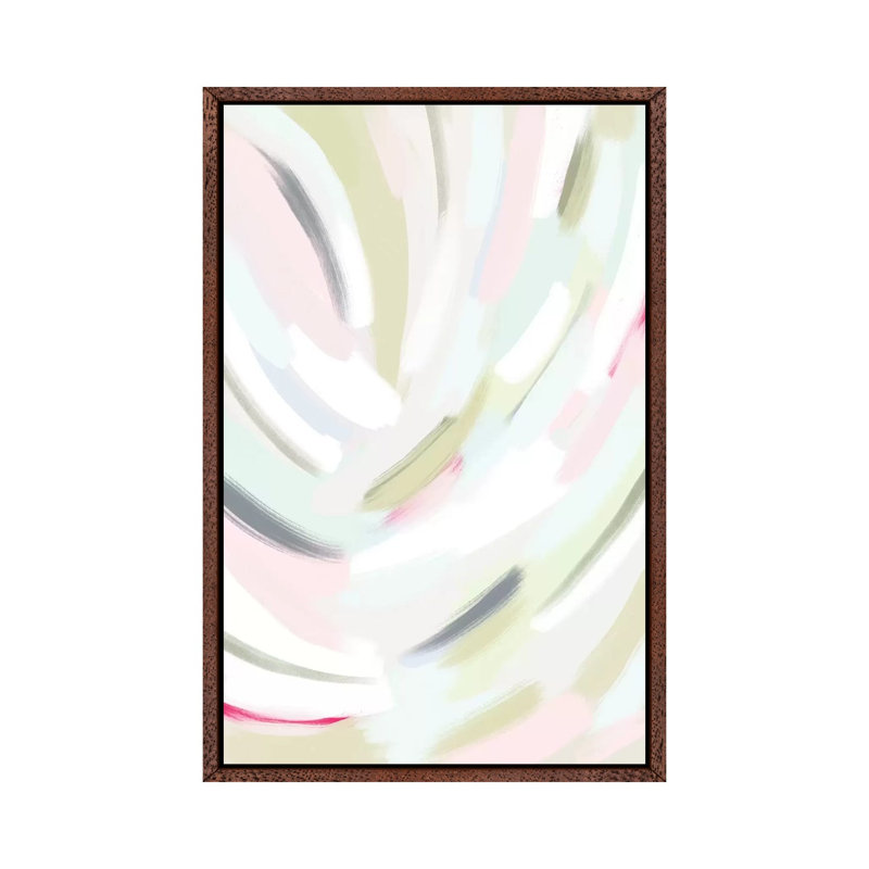Abstract Pinky II by Leah Straatsma - Painting on Canvas, 152.4cm H x 101.6cm W x 3.81cm D, Classic Brown Wood Floater Framed