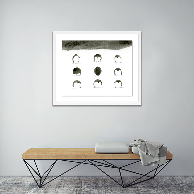 Penguin Stretches Painting by Jess Engle, White
