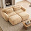 Kaki de 80 po sans siège à 2 sièges modulaire, sans assemblage, mousse 32d haute résilience, avec siège profond, canapé modulaire à base glissante en kaki, éponge à densité, conception, assemblage