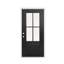 Porte pré-suspendue en fibre de verre noire 36 po x 80 po avec cadre en PVC blanc et montant de 4/9/16 po, ouverture à droite (Premium)-130187150