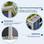 Remise de rangement extérieure en résine grise de 5 pi x 3 pi avec fenêtre translucide et protection, idéale pour les outils de jardin dans un système de drainage à l'épreuve de la neige