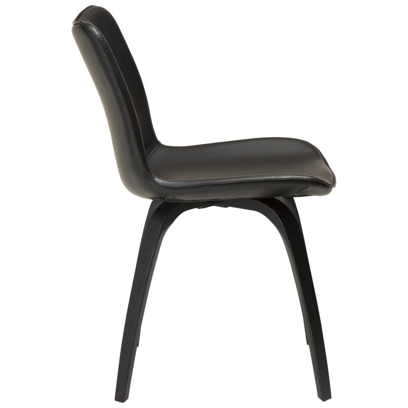 45cm H Polyester Blend Upholstered Dining Chair, Black, Black