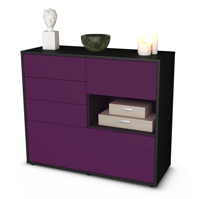 Pulaski 92cm Sideboard, Anthracite/Purple