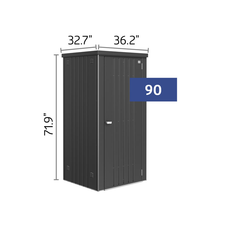 Biohort Equipment Locker 400 Gallon Water Resistant Metal Deck Box with Lock in Dark Gray