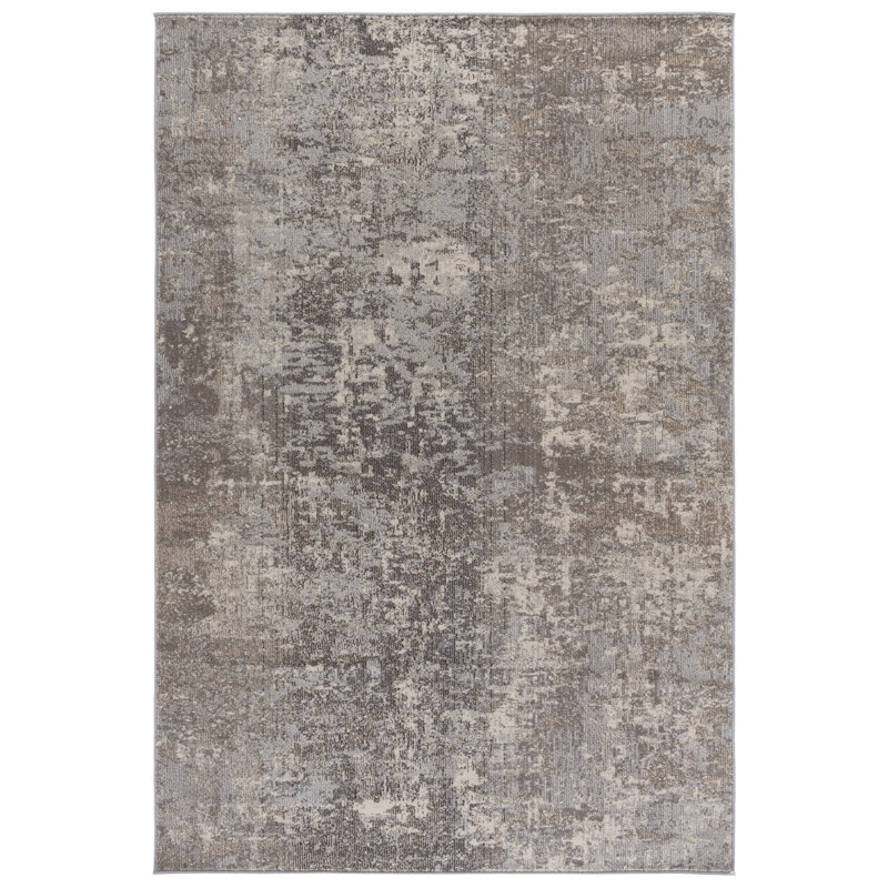 Tapis gris / bleu Gammage, Rectangle 2 pi 2 po x 4 pi, Light Grey/Beige