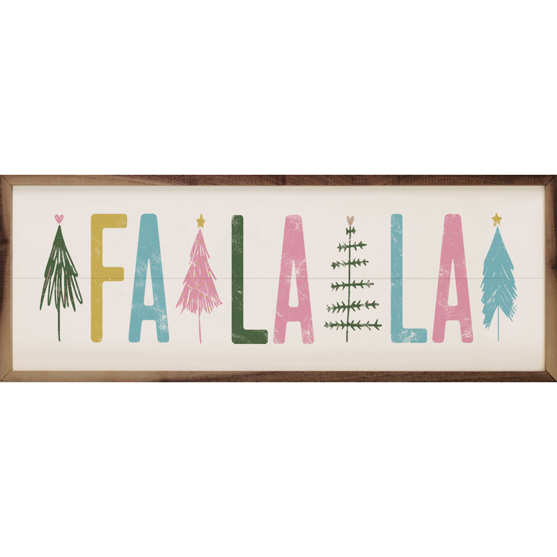 Falala avec arbres de Noël blanc, H 4 po x l 12 po x P 1 po