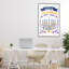 Floral Menorah Happy Hanukkah, giclée encadrée, conception par JJ Design House LLC-1080470635-1080470636