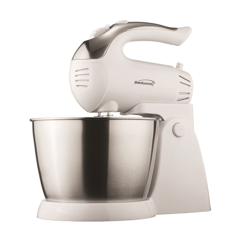 Brentwood 5 Speed 3 Quarts Stand Mixer, White