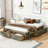 Wood Bed with 6 Storage Drawers-726450220-726450223