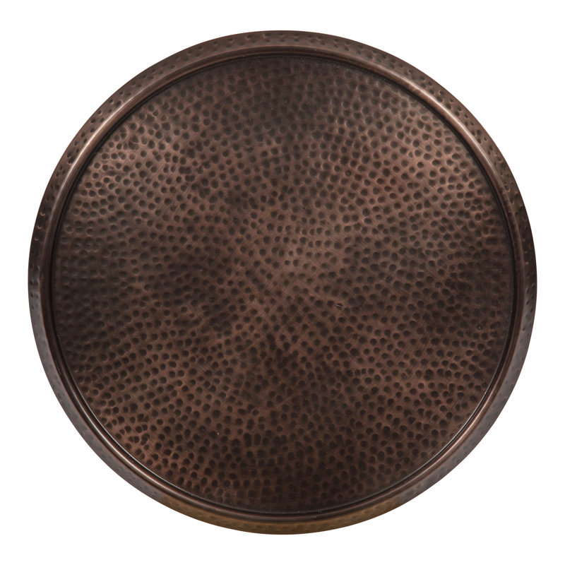 Deanna Iron End Table, 23" H x 9" W x 9" D, Bronze Base/Bronze Top