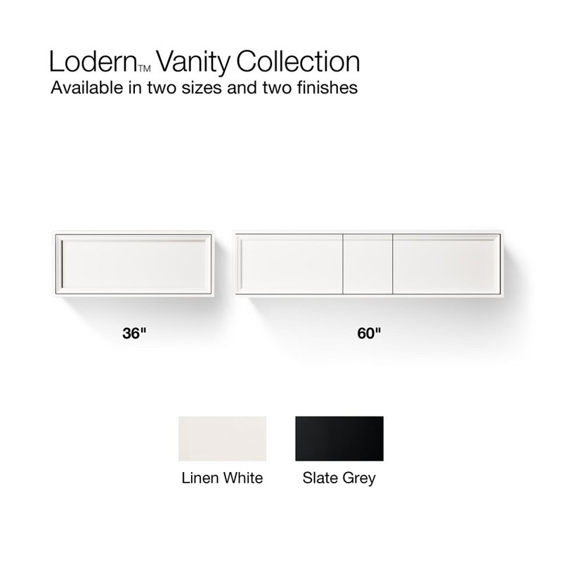 Lodern 61" Single Bathroom Vanity Set, Slate Gray