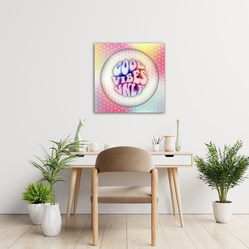 Décoration murale Good Vibes, H 12 po x l 12 po x P 0,2 po