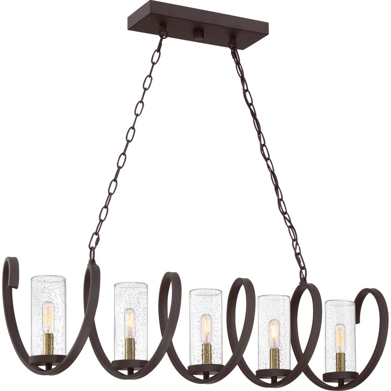 Luminaire suspendu linéaire à 5 lumières pour îlot de cuisine Odis