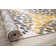 Floral Yellow/Dark Gray/Ivory Area Rug