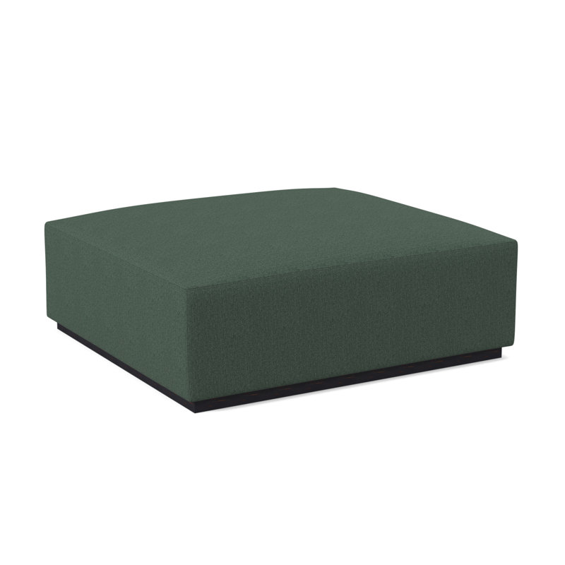Club Upholstered Ottoman, Vintage Ebony, Fizz Ivory 100% Polyester