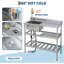 Évier utilitaire en acier inoxydable avec établi, robinet rétractable et tablettes de rangement, évier à lessive autoportant pour garage, atelier et utilisation commerciale (47,2 po x 19,7 po x 37,4 po)