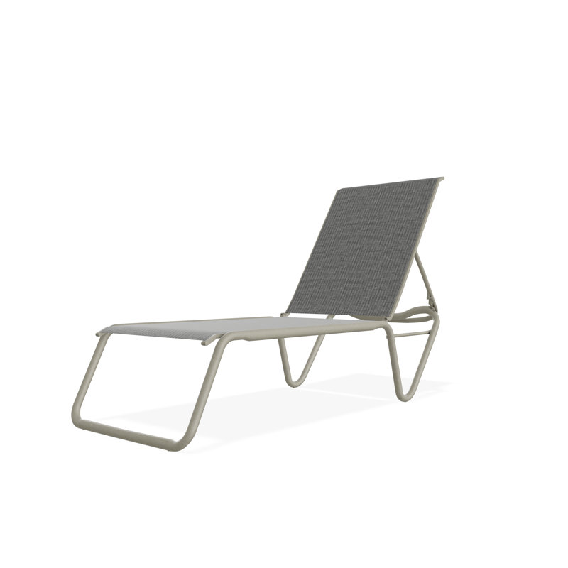 Chaise longue sans accoudoirs empilable à plat en aluminium Gardenella, Tempête, Burke