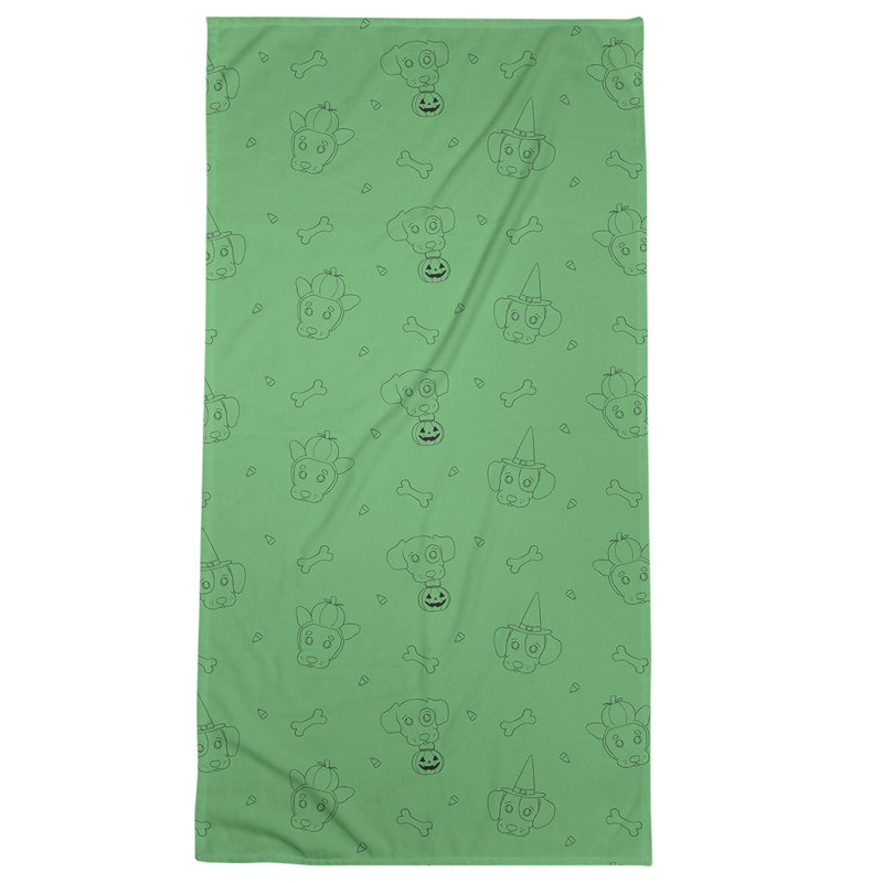 Bath Towel, Green/Black, Microfiber