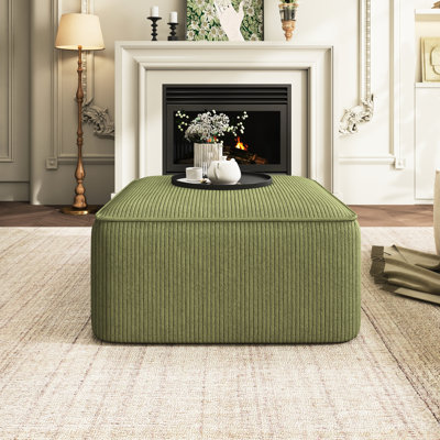 Velours côtelé olive avec un design moderne et une fonctionnalité polyvalente, système de ressorts hélicoïdaux minimalistes de 31,12 po de largeur et 16,78 po de hauteur, dimensions X