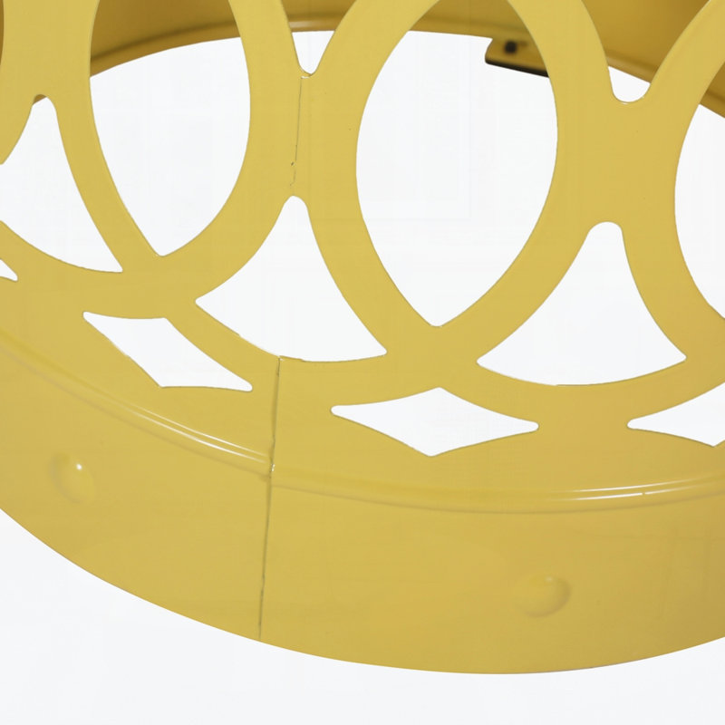 Outdoor Metal Side Table, Set Of 2, Yellow