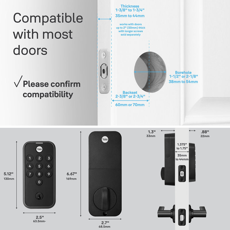 Yale Code Keypad Deadbolt, Matte Black