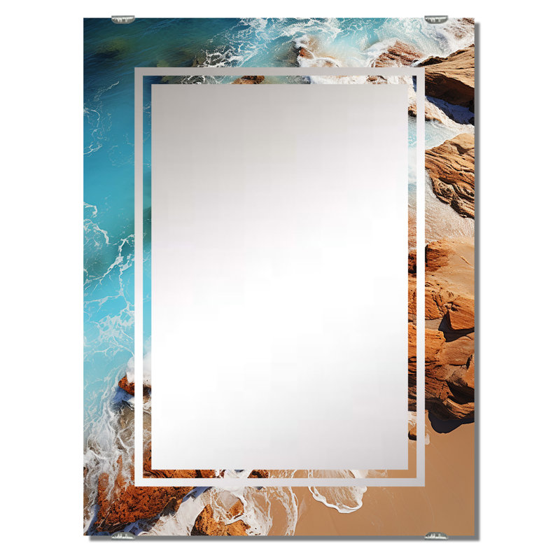 Dalaine - décor de miroir mural bord de mer, 32 po x 24 po