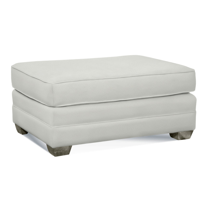 Bedford Upholstered Ottoman, Greystone, Light Blue and White Stripe; 0256-54