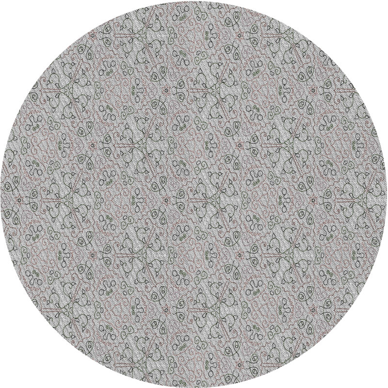 Tapis décoratif grise poteat, Rond 6 pi