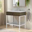 Meuble-lavabo autoportant avec comptoir en marbre d'ingénierie intégré - Conception élégante avec lavabo simple avec élégance moderne et rangement fonctionnel-996018772-975253914