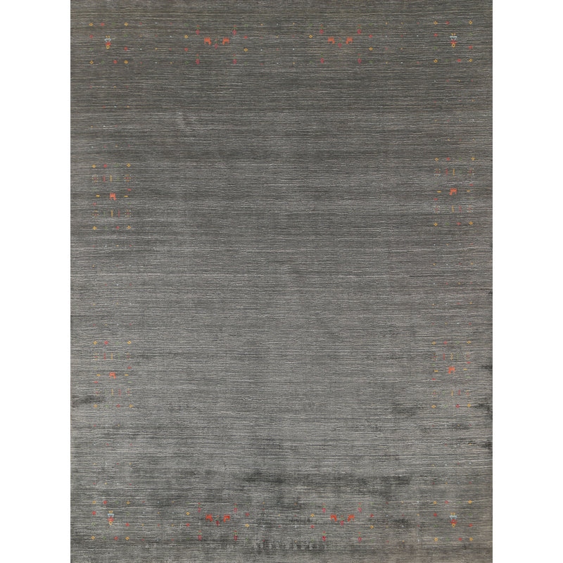 Tapis oriental gris et vert Gabbeh