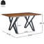 Table de salle à manger avec pieds en métal noyer, pattes en noyer de 60,46 po x 35,5 po et 29,15 po de largeur, P 29,15 po