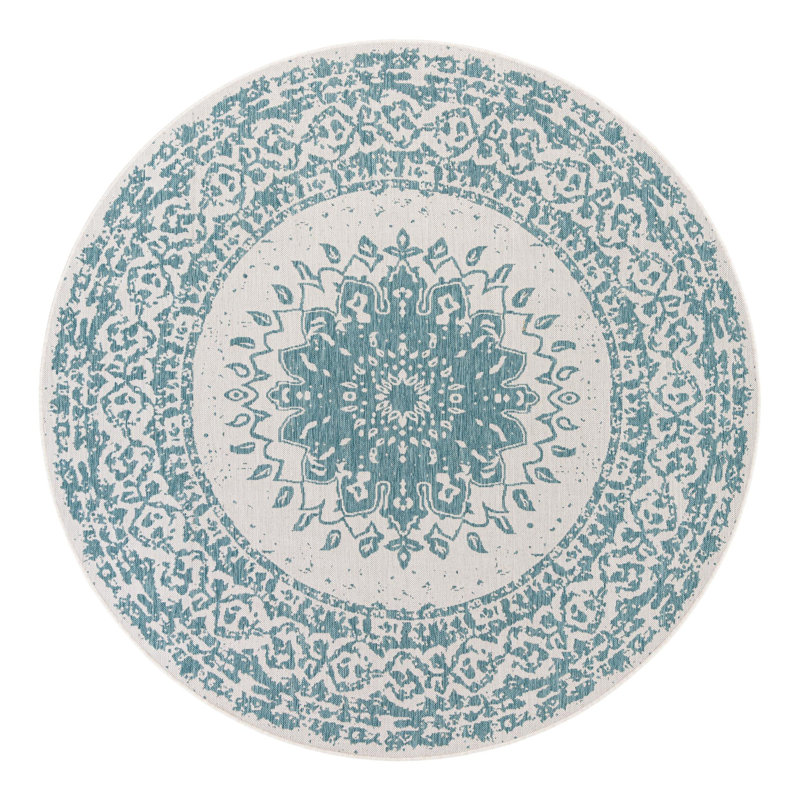 Tapis laminé orné, Rond 7 pi 10 po