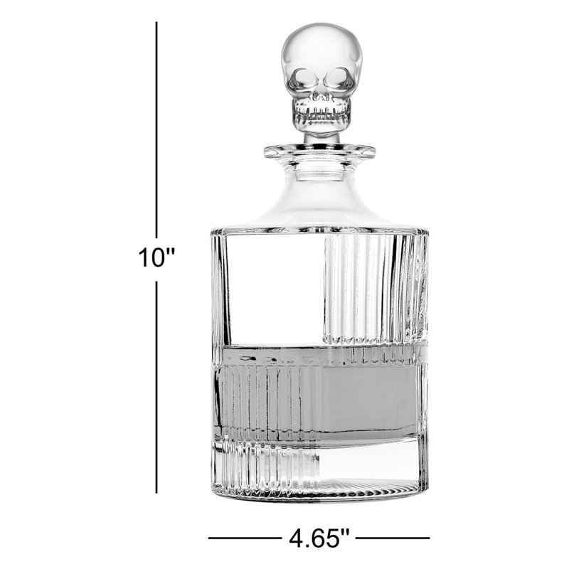 Skull 3 Piece Round Whiskey Decanter Set