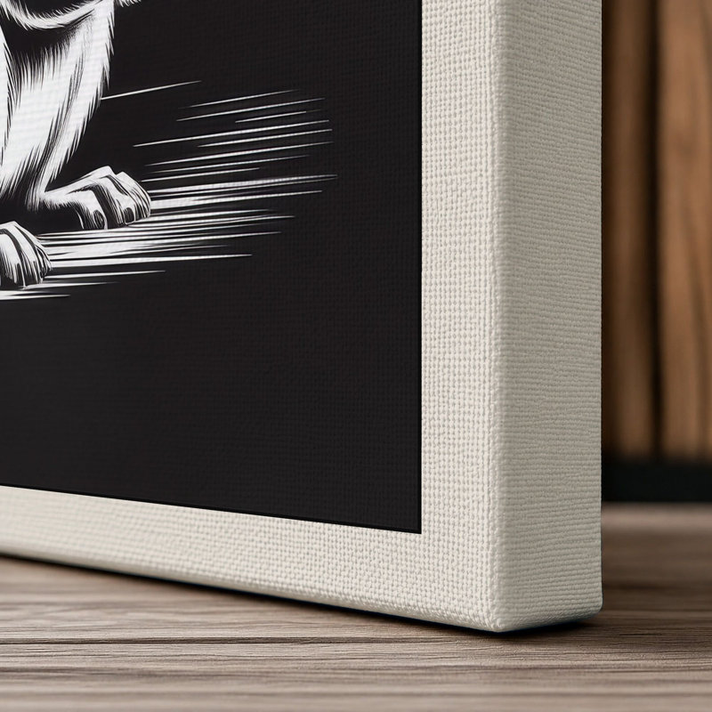 Alert Squirrel Minimalist - Wrapped Canvas, 18x12 - 45.7 x 30.5 cm, Cream Border