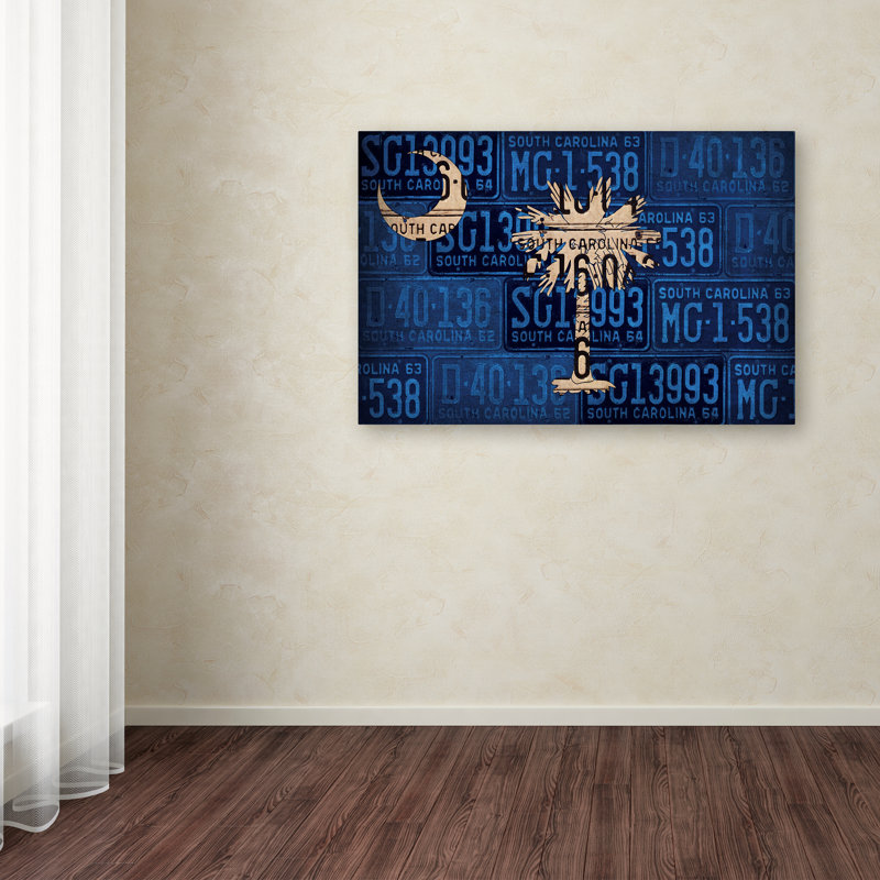 « south caroline state flag », reproduction d’impression sur toile tendue, H 12 po x l 19 po