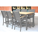 Tribeca Outdoor 5 - Piece Teak Aluminum Counter Height Narrow Bar Set