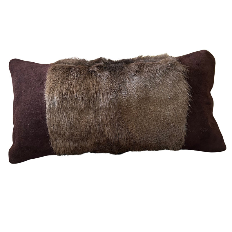 17X9 Black Springbok Pillow Case Suede