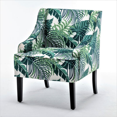 Versatile Upholstered Side Chair with Solid Wood Frame and Recessed Arms