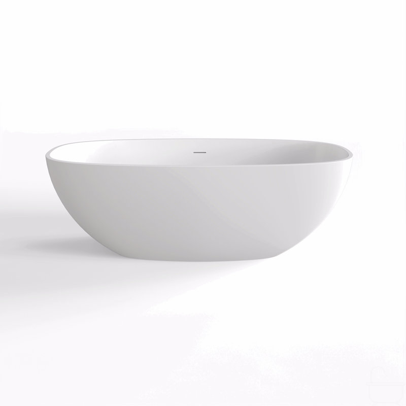66.9 Inch Freestanding Solid Surface Soaking Bathtub