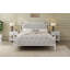 Structure de lit en bois massif de style traditionnel avec tête de lit tapissier capitonnée, sans sommier, grand lit, blanc antique-1421869851-1421869850
