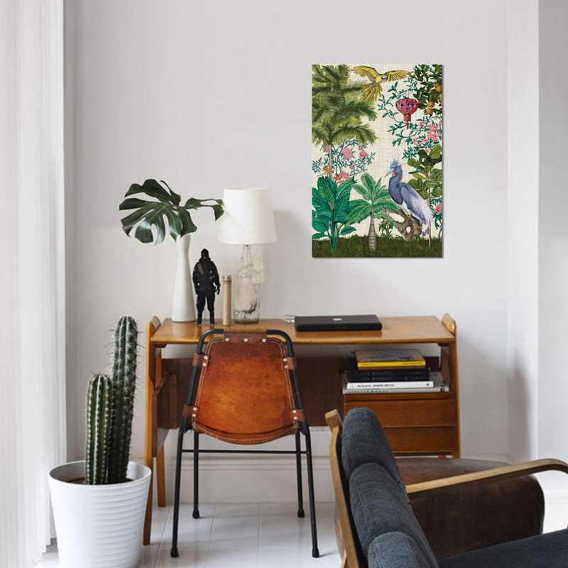 « paradis chinoiserie i », reproduction sur toile, H 18 po x l 12 po x P 1,5 po