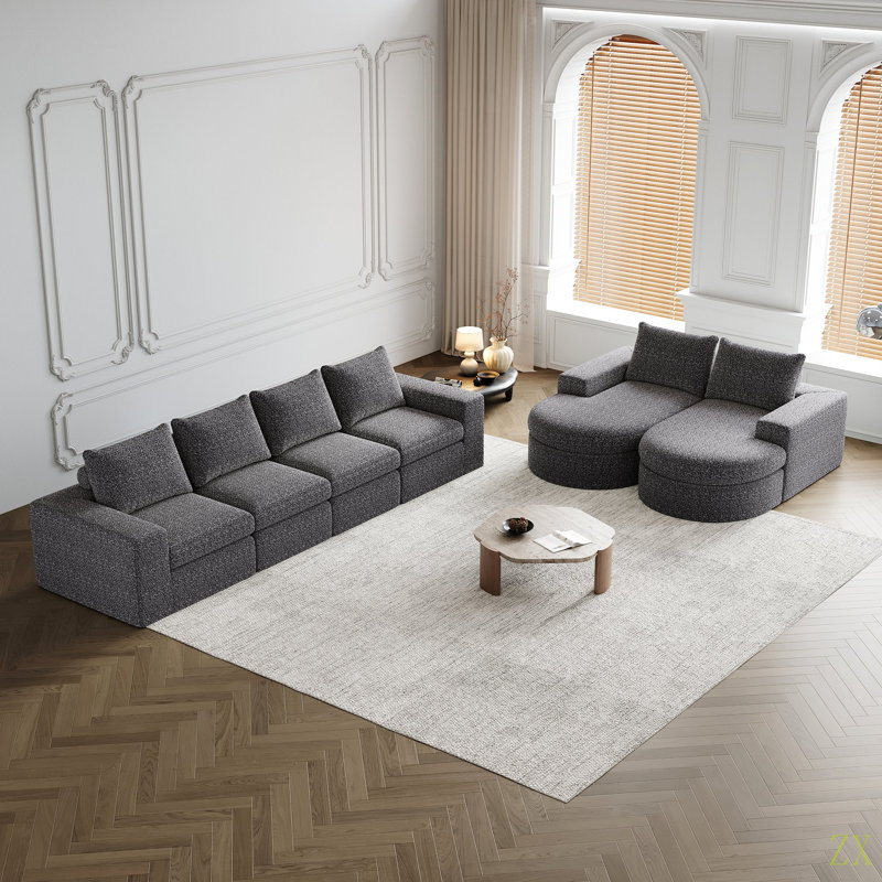 Canapé modulaire Chenille Cloud, Gris chenille