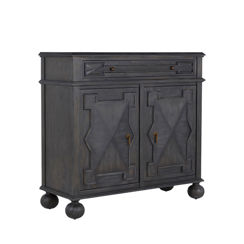 Ezekiel 2 - Door Accent Cabinet, Cerused Forest Black