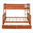 Pine Wood Bunk Bed with 2 Storage Drawers - No Box Spring Required Walnut Finish-818623259