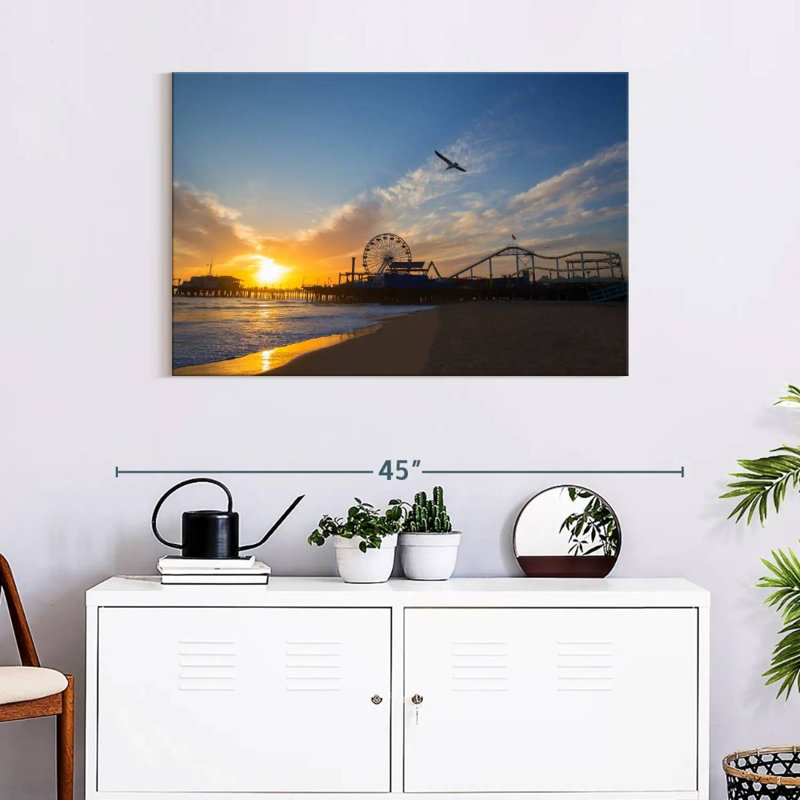 Scène de plage Gillard Santa Monica, H 24 po x l 36 po