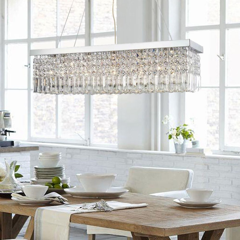 Lustre rectangulaire à 5 lumières pour îlot de cuisine Kearan